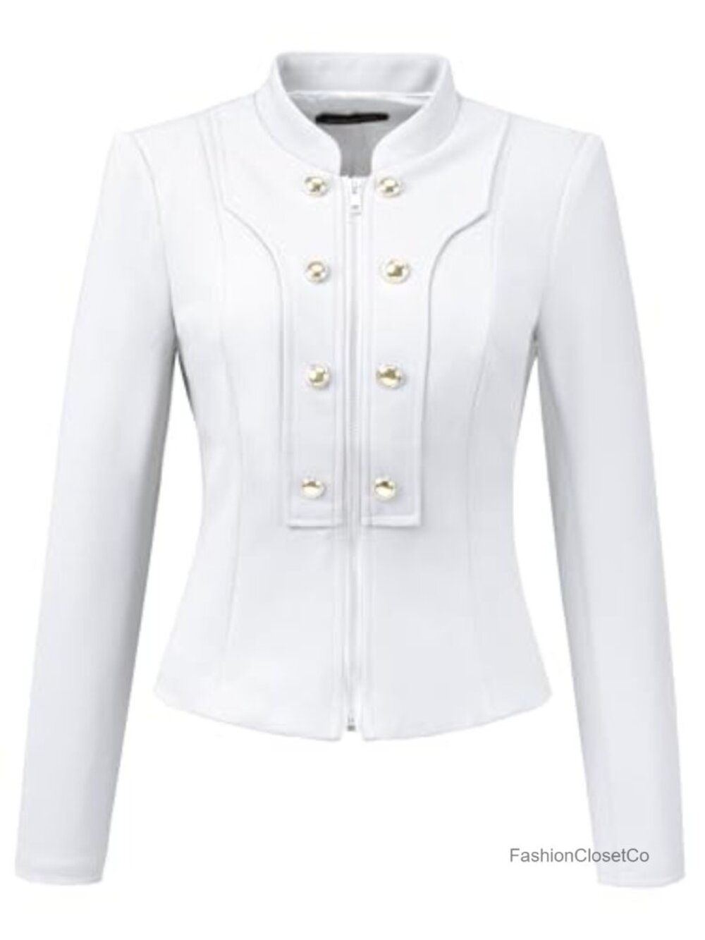 Allegra K Steampunk Vintage Crop Jacket Zip Up Long Sleeve Women's